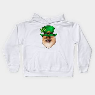 St Patricks Day Pomeranian Kids Hoodie